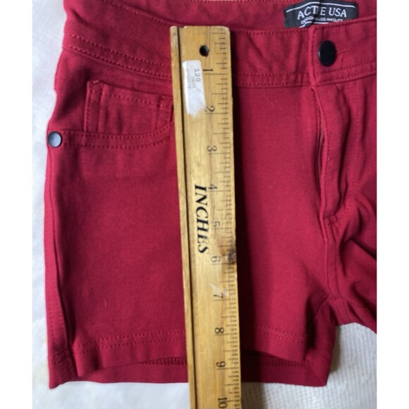 Active USA Shorts Size M Flat Front Stretch Activewear 5 Pocket Cheeky Beach Red - Picture 8 of 8